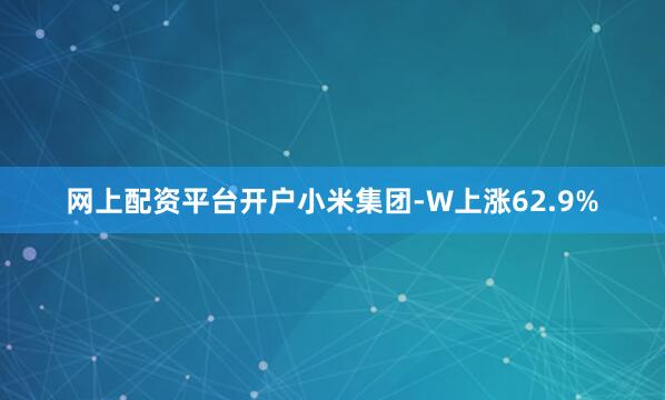 网上配资平台开户小米集团-W上涨62.9%