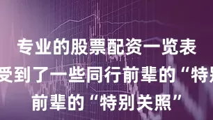 专业的股票配资一览表我们也受到了一些同行前辈的“特别关照”